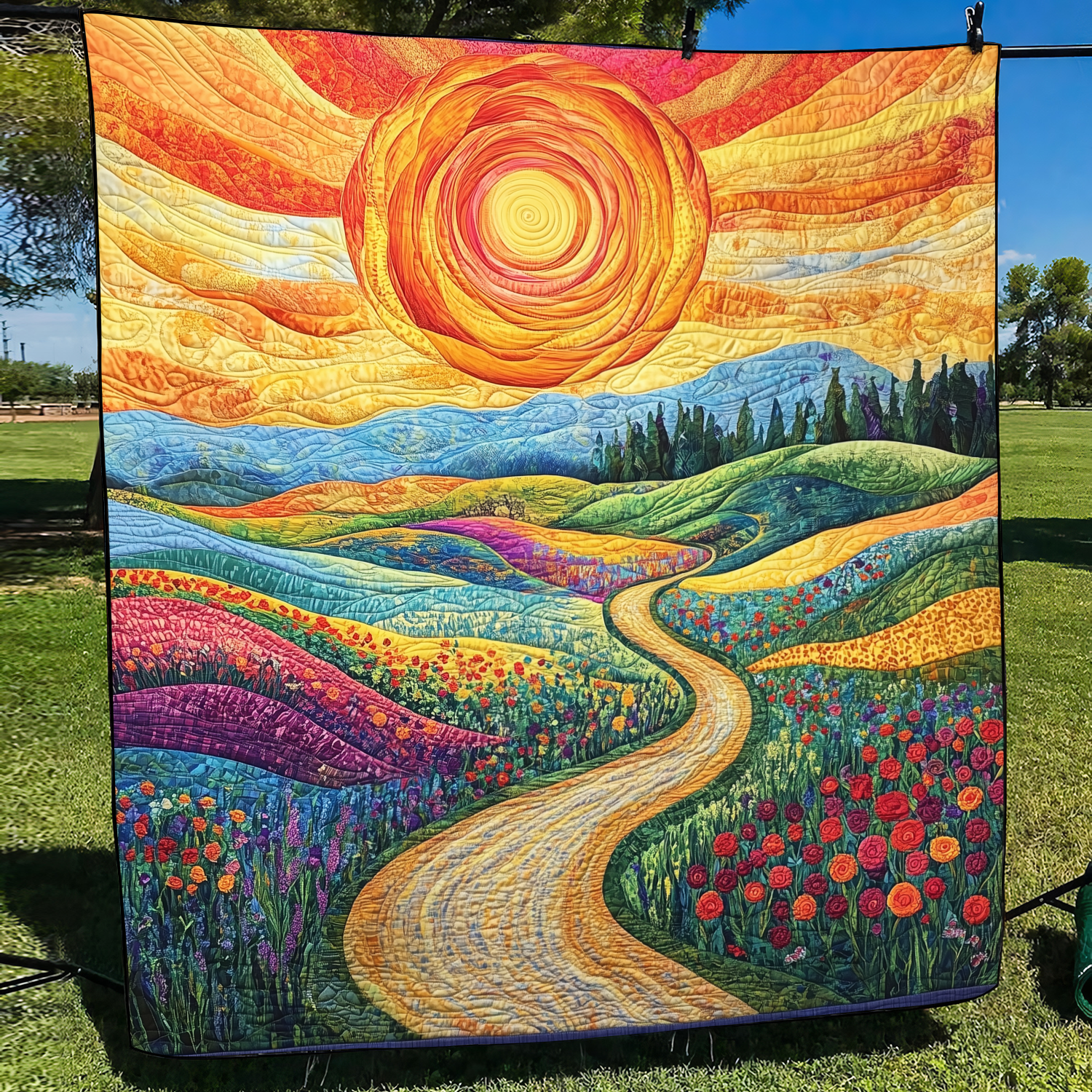 Sunlit Joy Quilted Blanket Christmas Gift Blanket