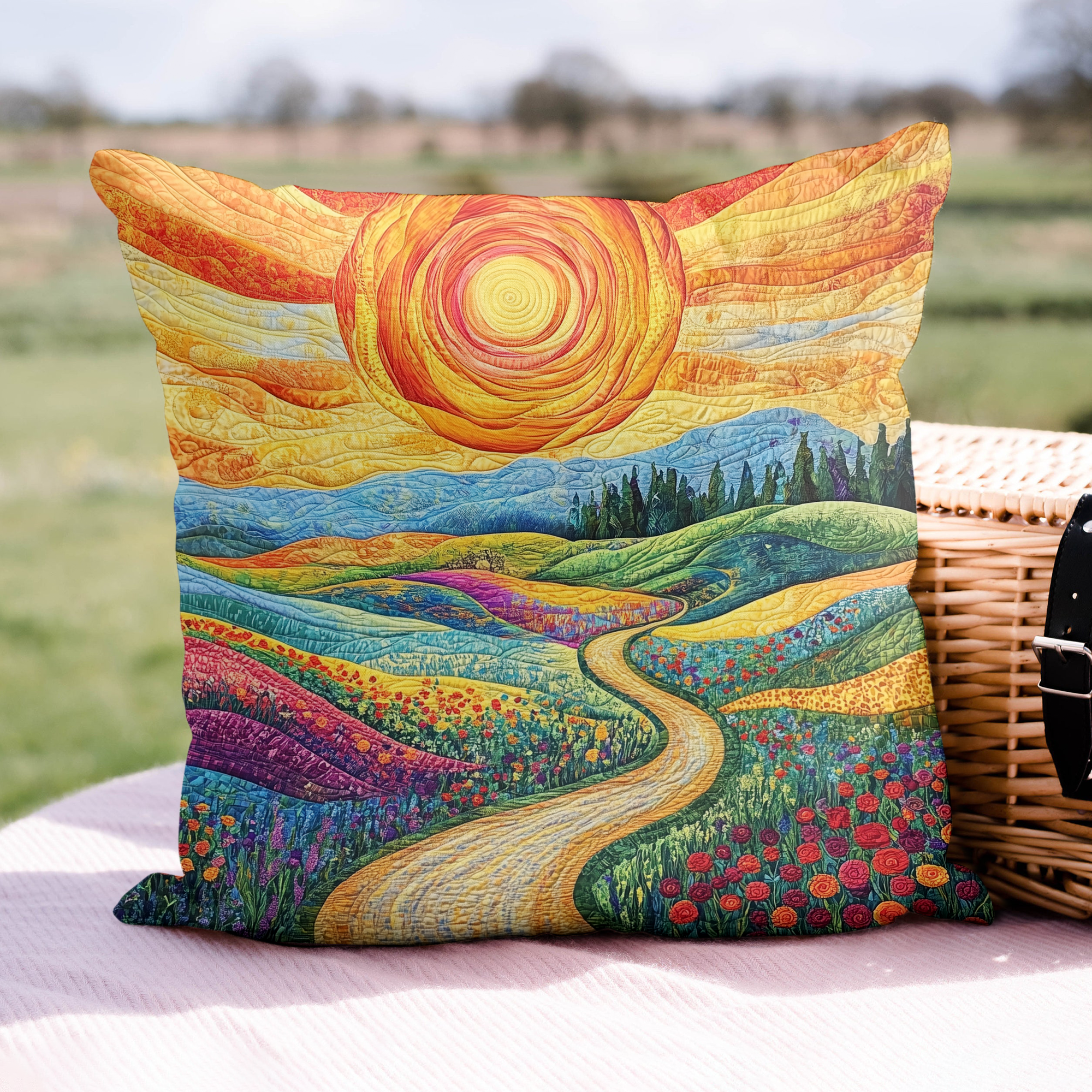 Sunlit Joy Quilted Pillow Case Xmas Pillow Cover for Holiday Decor