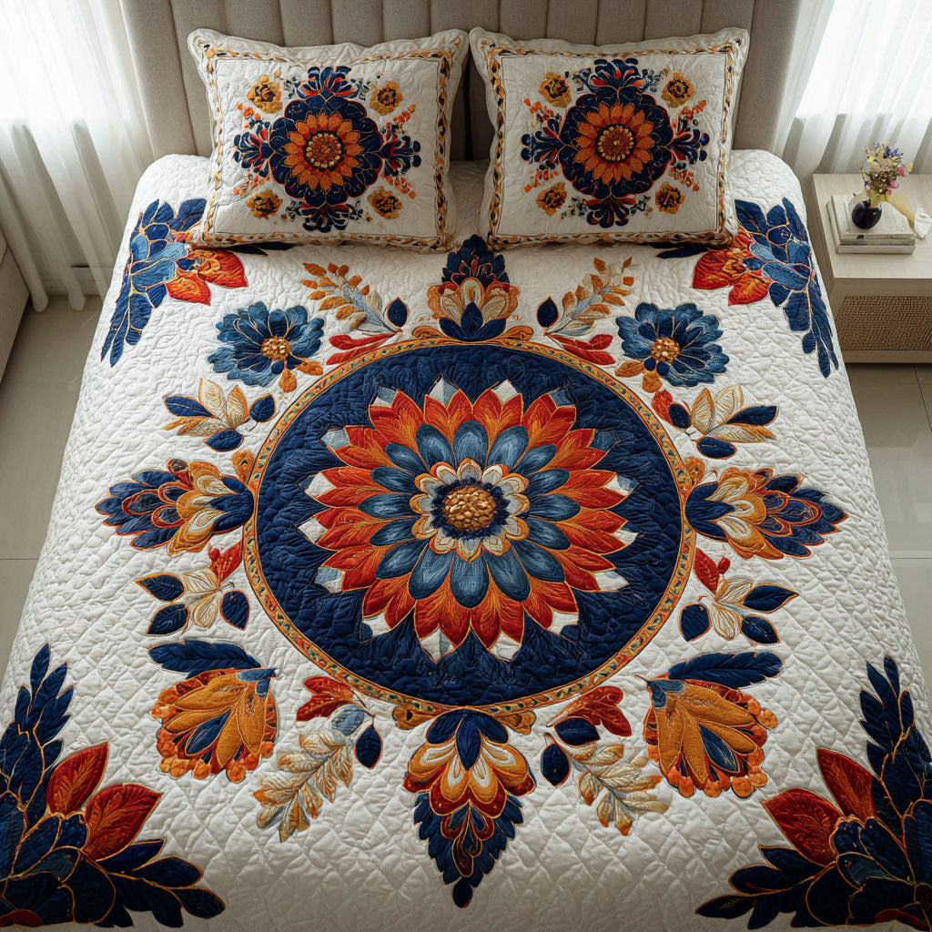 Sunlit Mandala Quilted Bedding Set Best Comforter Sets Christmas Flower Gifts