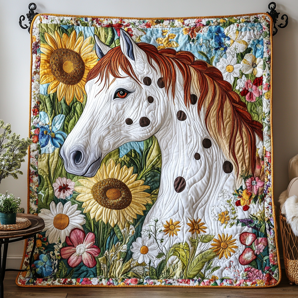 Sunlit Mane Quilted Blanket Best Throw Blanket Best Gifts For Horse Riders
