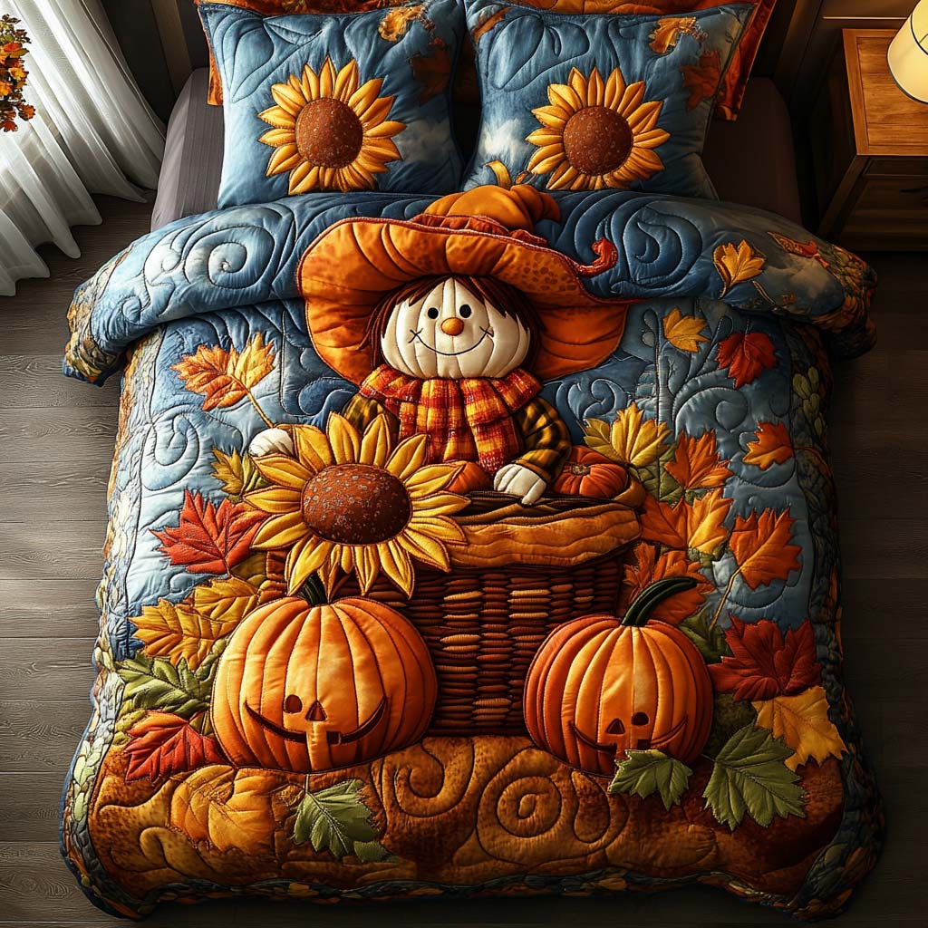 Sunlit Scarecrow Walk Quilted Bedding Set Bedroom Decor Ideas Mid Autumn Festival Gift Ideas