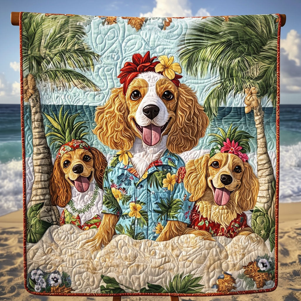 Sunlit Spaniel Afternoon Quilted Blanket Dog And Owner Gift Ideas