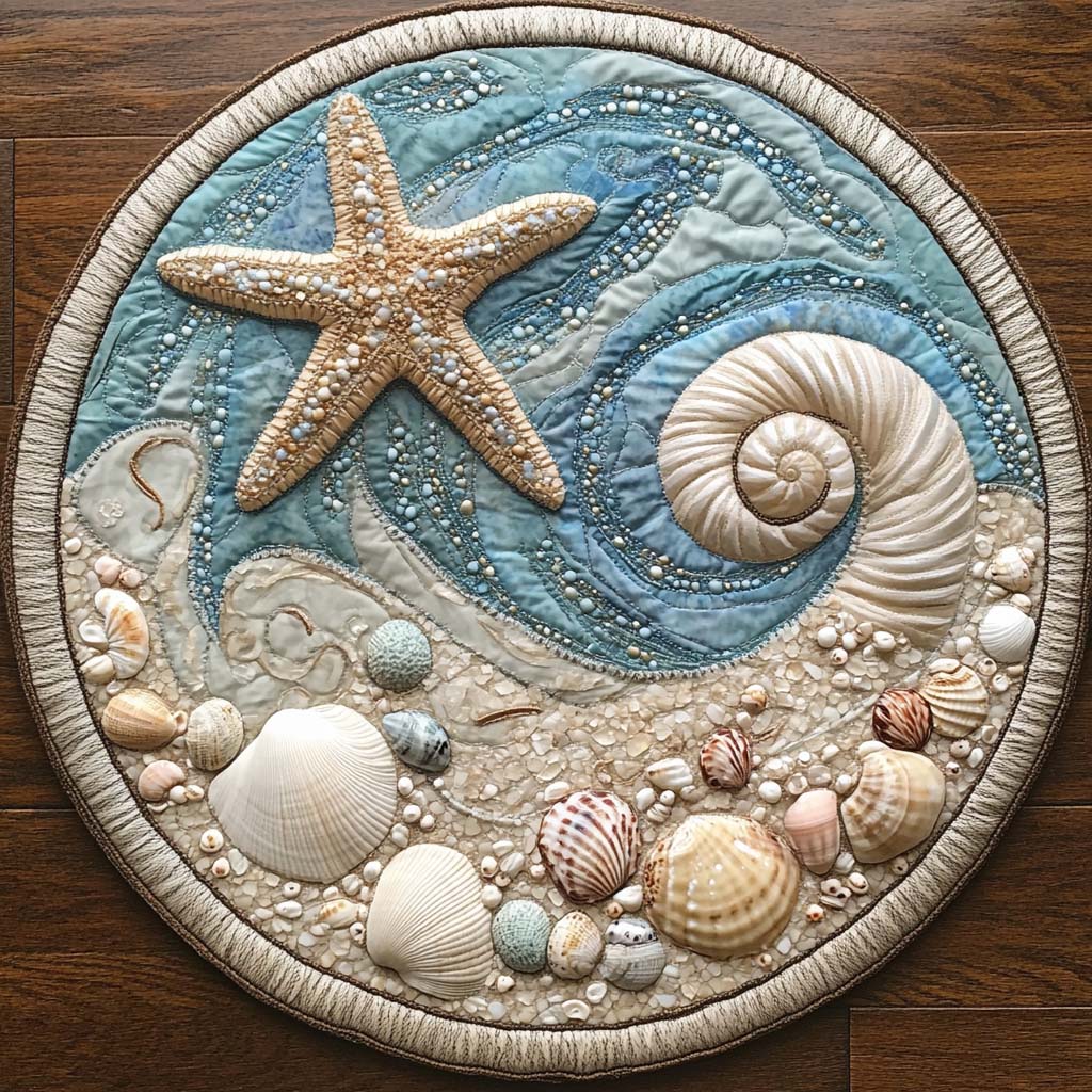 Sunlit Voyage Quilted Round Mat Entryway Design Ideas Beach Gifts For Women