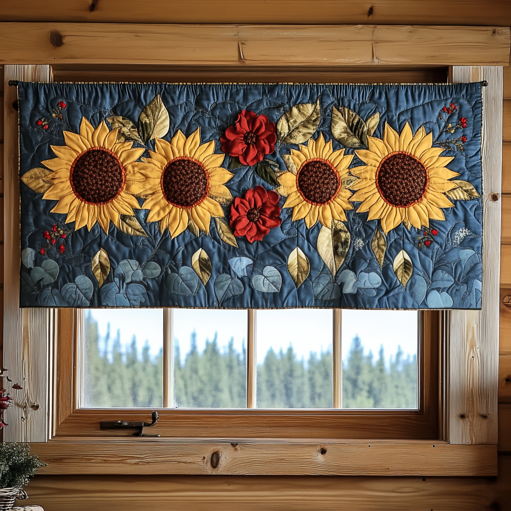 Sunlit Whispers Quilted Valance Rustic Window Topper Valance Best Xmas Gifts For Grandma
