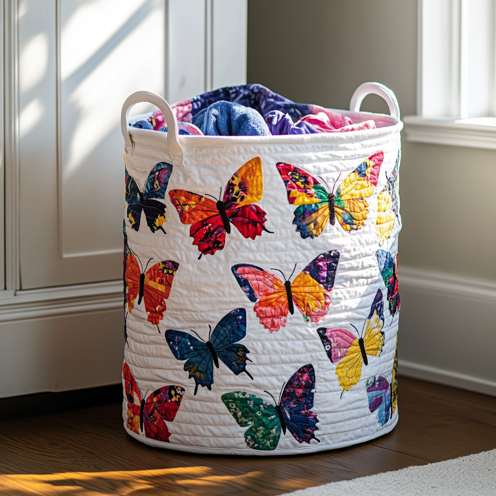 Sunlit Wing Quilted Laundry Basket Merch For Dad