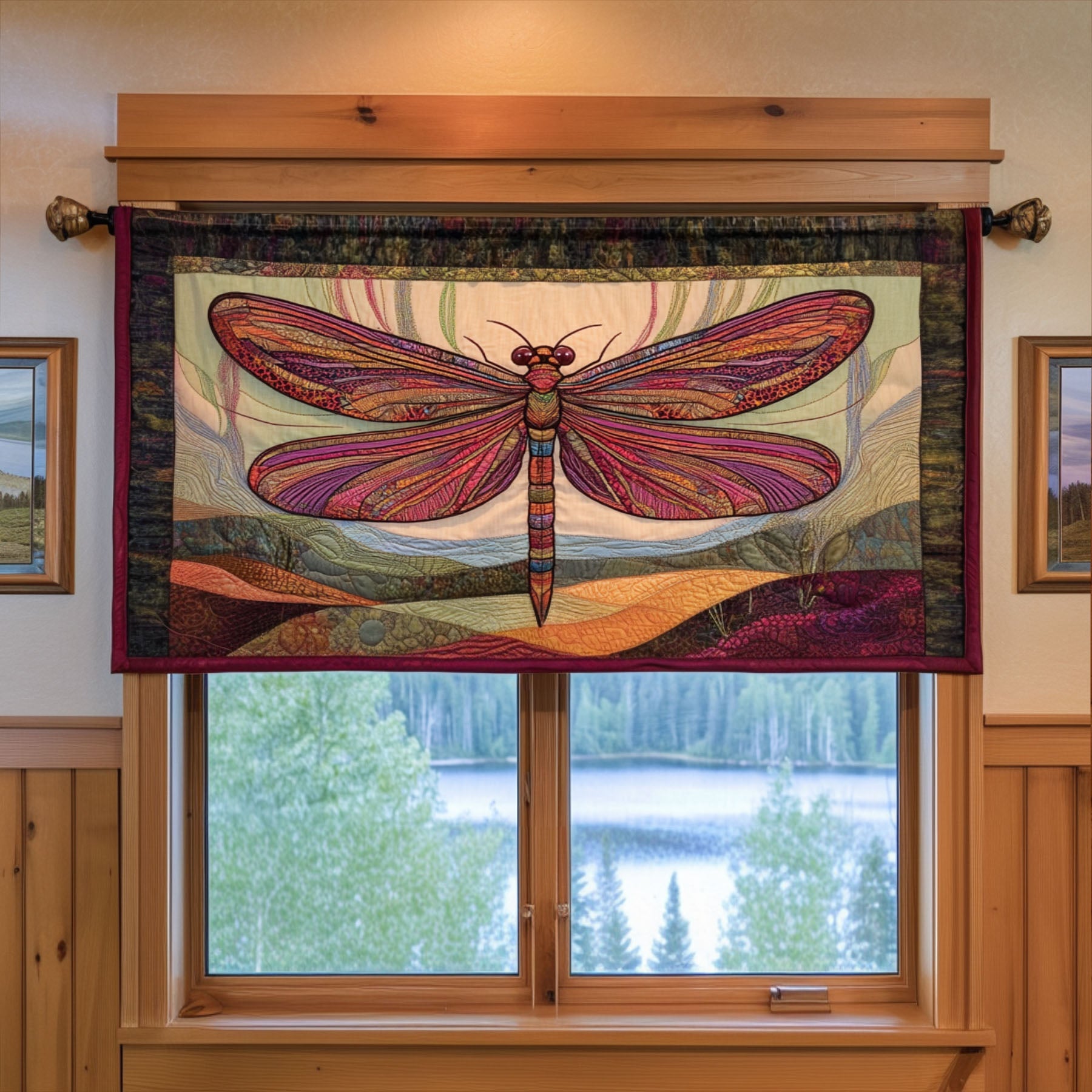 Sunlit Wings Quilted Valance Quilted Window Topper Secret Santa Gifts