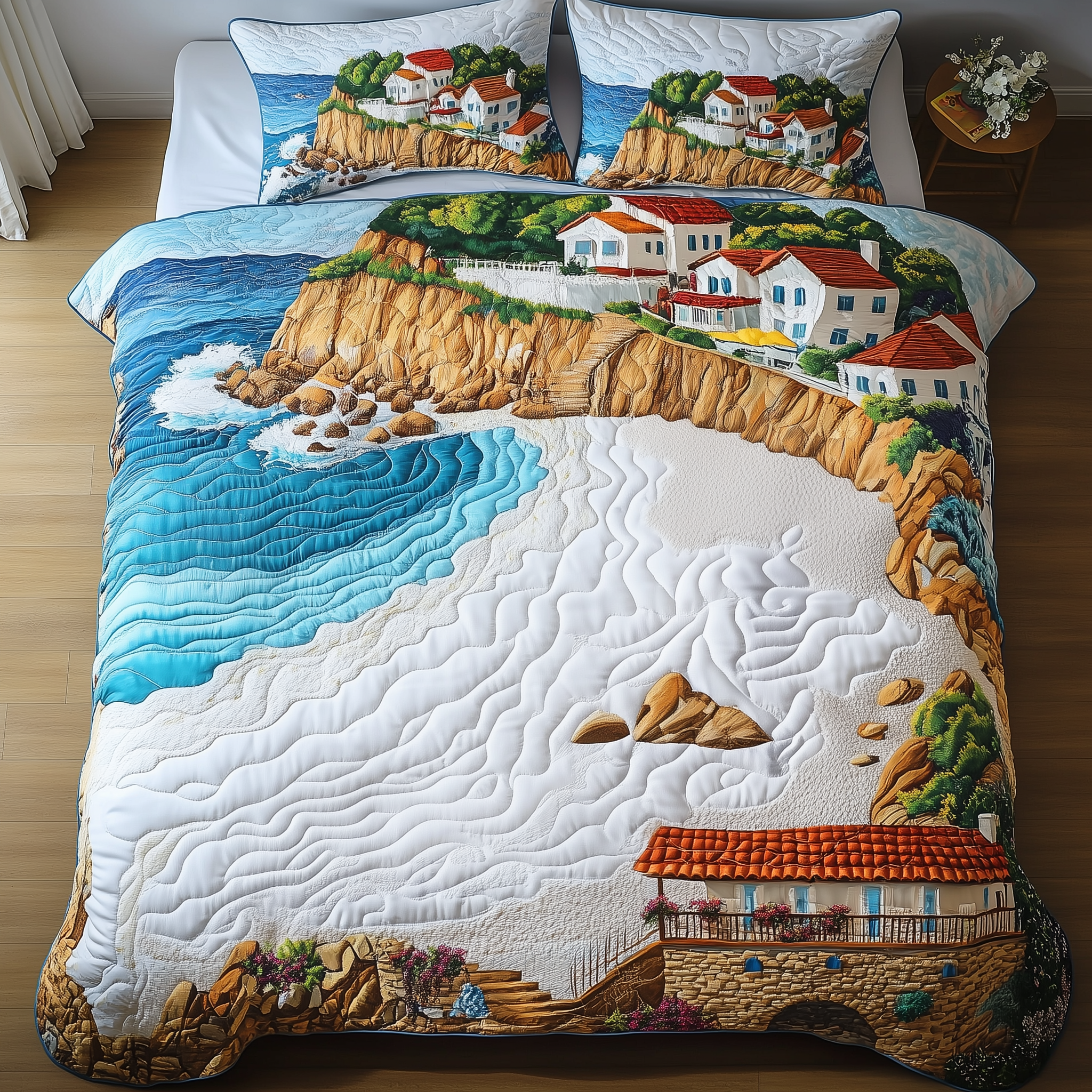 Sunny Beach Quilted Bedding Set Xmas Presents For Teenagers