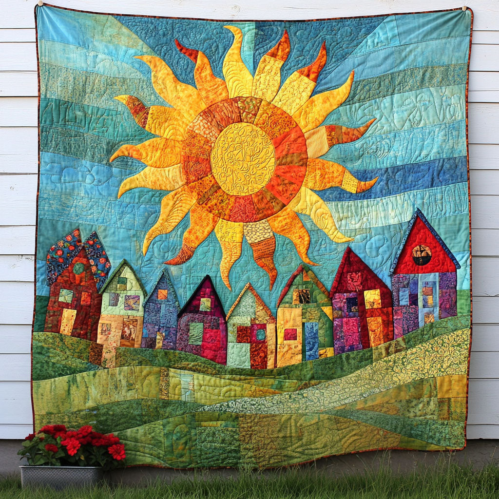Sunny Blocks Quilted Blanket Cute Throw Blanket Best Dragonfly Gifts For Mom