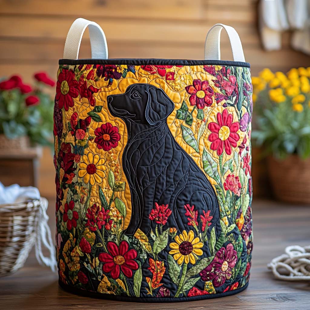 Sunny Bloom Quilted Laundry Basket Perfect Housewarming Gift with Quilted Laundry Basket