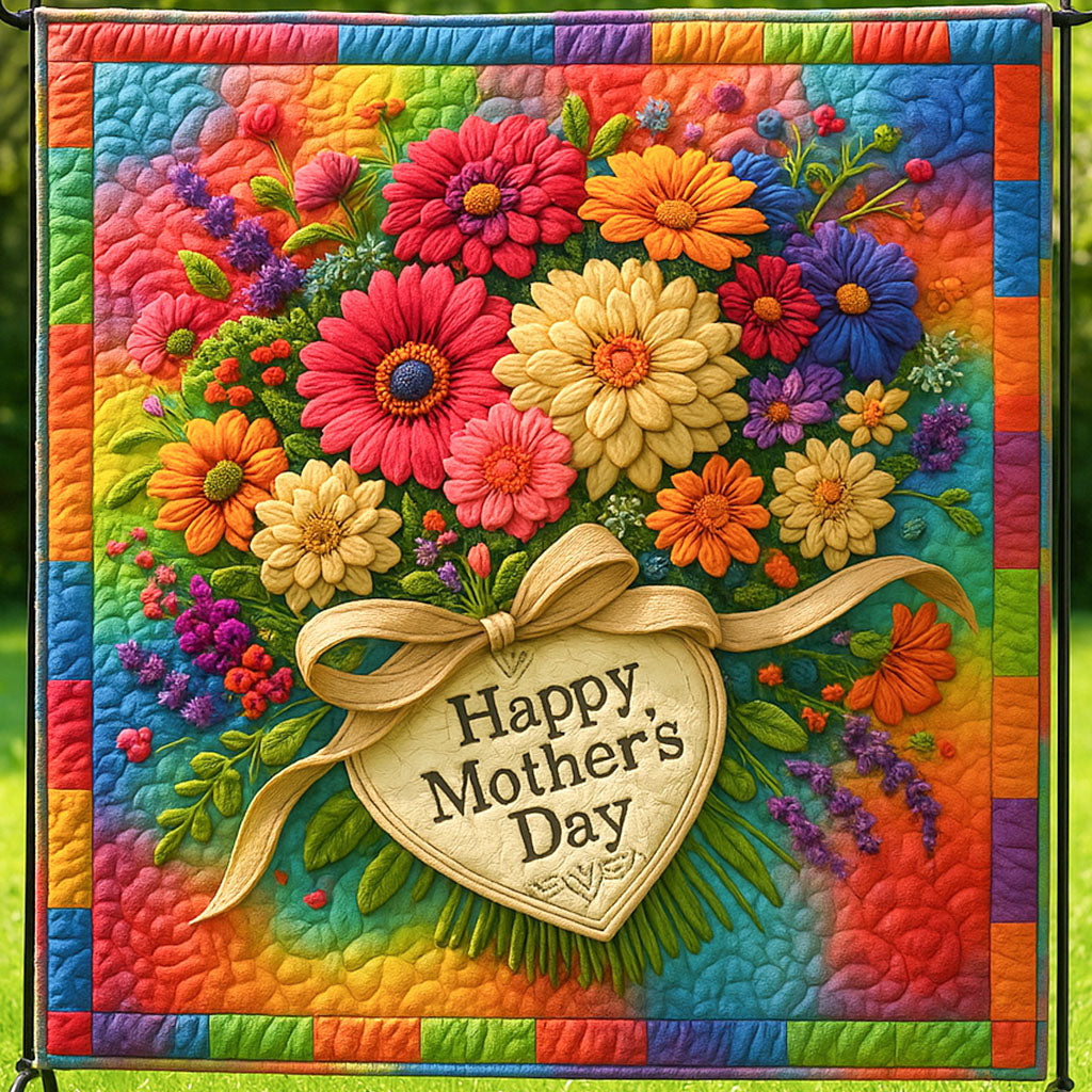 Sunny Blooms Quilted Blanket Cute Throw Blanket Gifts For Mom Christmas From Daughter