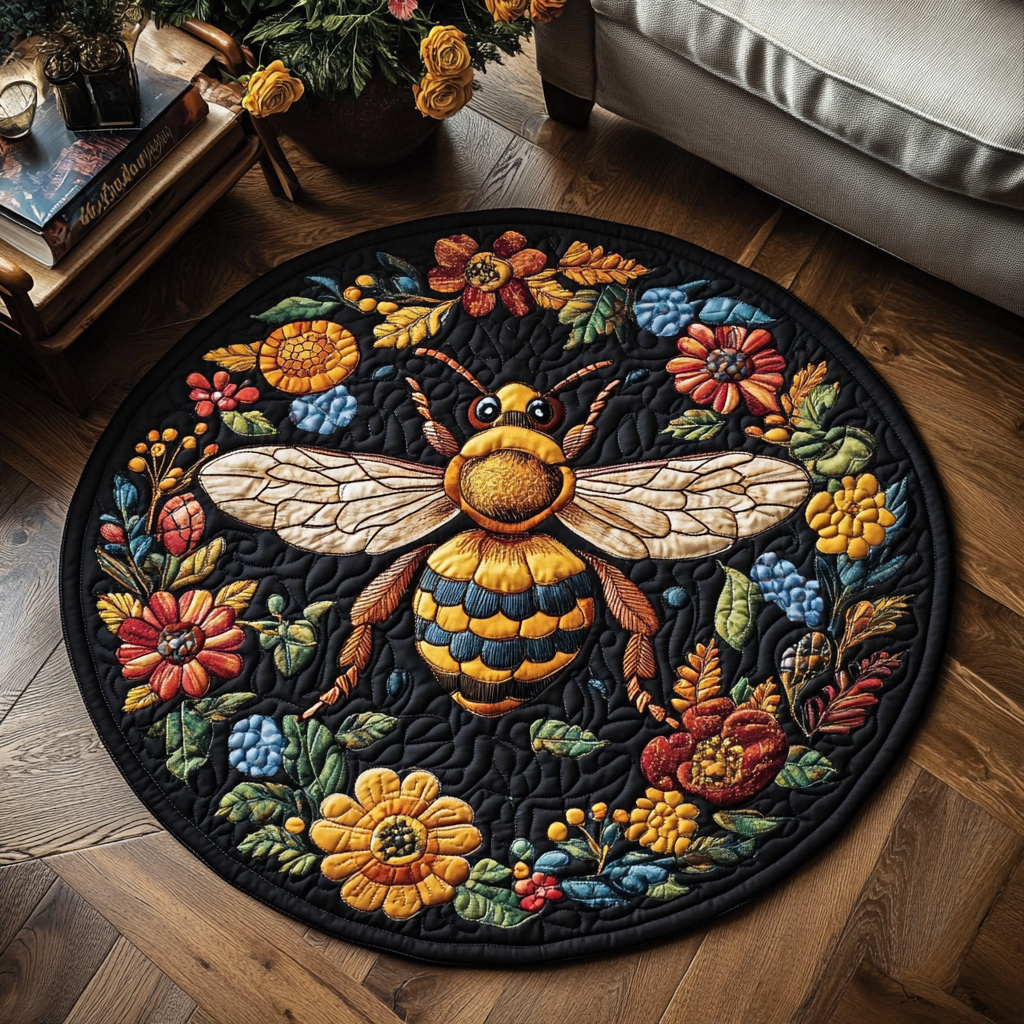 Sunny Buzz Quilted Round Mat Entryway Rug Ideas Christmas Floral Gifts
