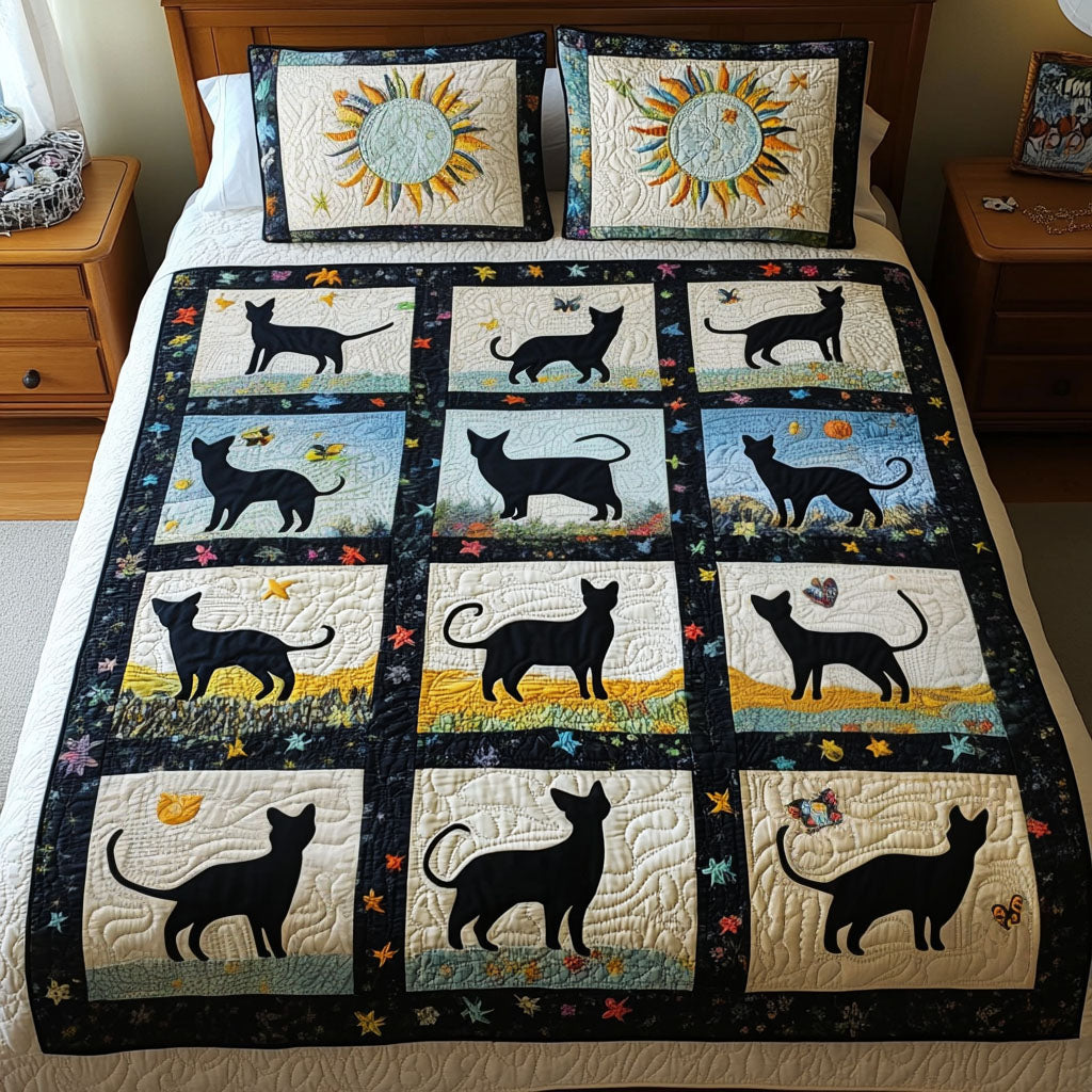 Sunny Cat Meadow Quilted Bedding Set Cool Bedroom Decor Things To Get Your Cat For Christmas