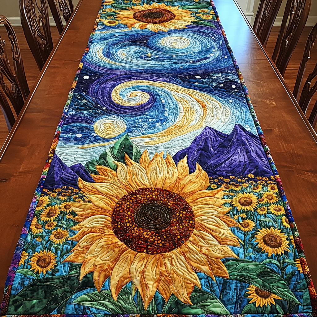 Sunny Charm Quilted Table Runner Dining Table Ideas Sunflower Gifts For Mom