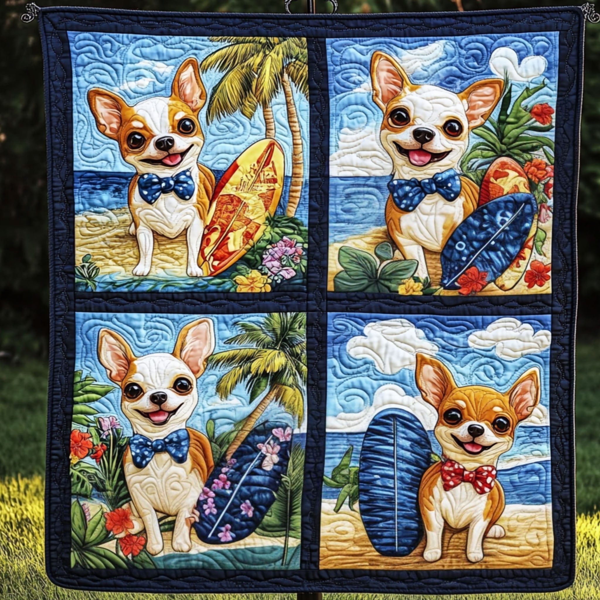 Sunny Day Quilted Blanket Bedroom Xmas Decor Best Chihuahua Gifts