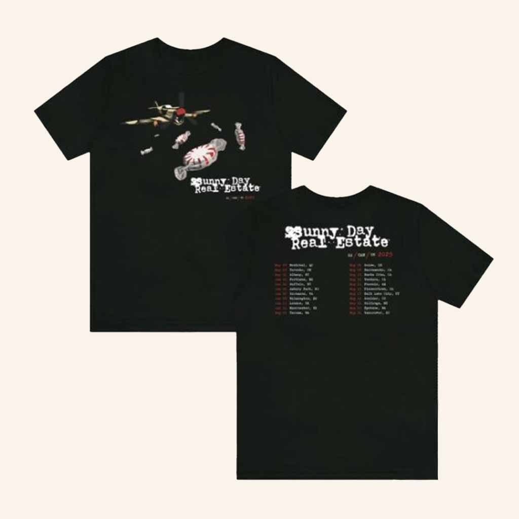 Sunny Day Real Estate Merch 2025 Tour T-Shirt Black Best Gifts For Music Lovers Sunny Day Real Estate Merch 2025 Tour T-Shirt Black Best Gifts For Music Lovers