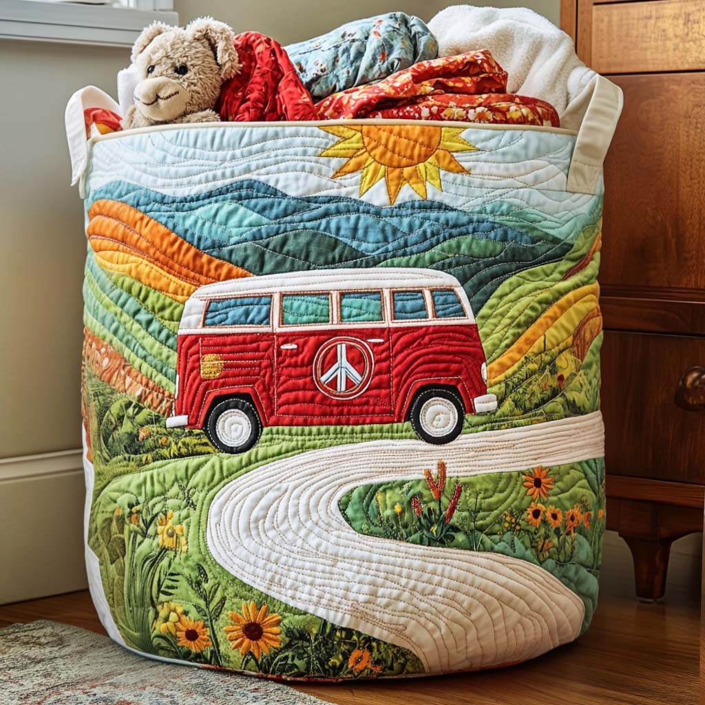 Sunny Drive Quilted Laundry Basket Soft Quilted Laundry Basket for Daily Home Use