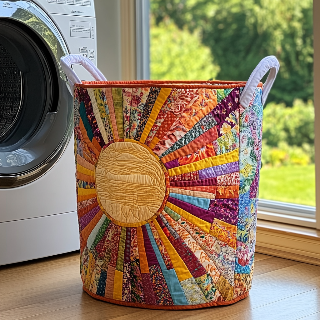 Sunny Dunes Quilted Laundry Basket Christmas Merch Gift