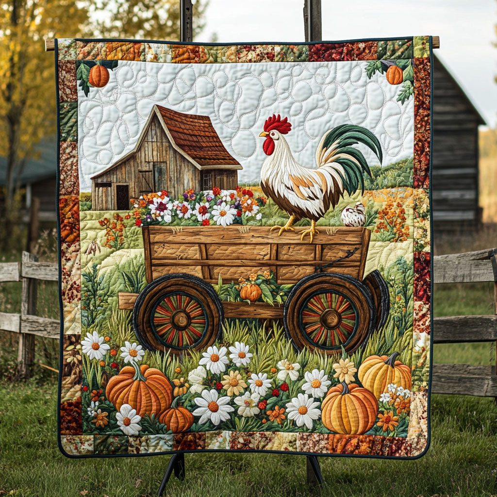 Sunny Farm Days Quilted Blanket Cool Throw Blanket Gift Ideas For Chicken Owners