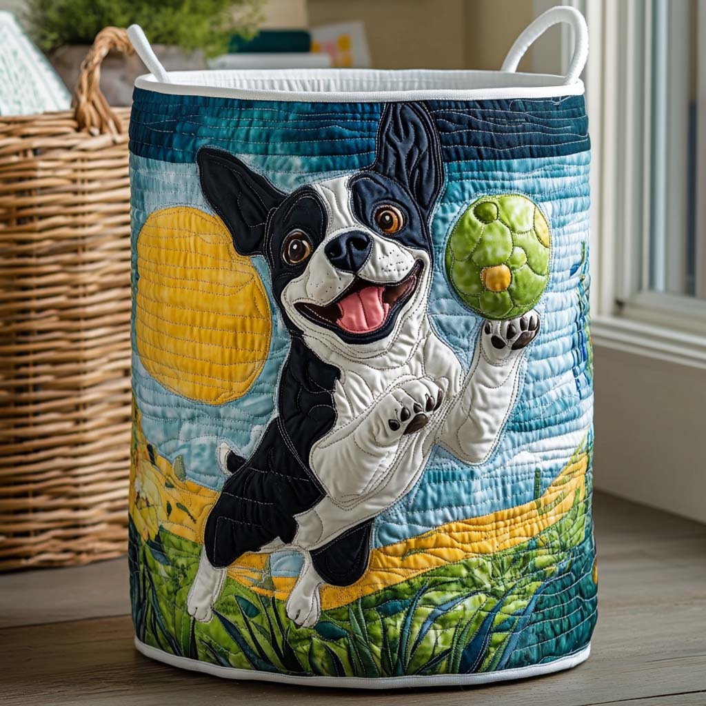 Sunny Fetcher Quilted Laundry Basket Soft and Durable Quilted Storage Basket for Laundry Room