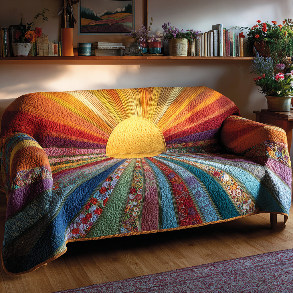 Sunny Garden Quilted Sofa Cover Living Room Decor Ideas Presents For Mother In Law