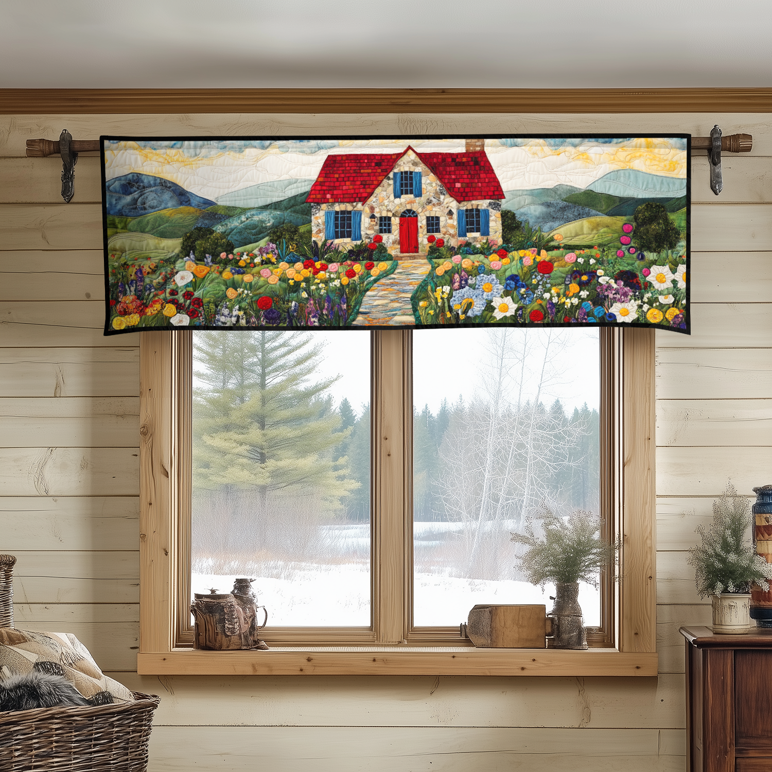 Sunny Path Quilted Valance Christmas Decor For Entryway Flower Daisy Inspired Gifts