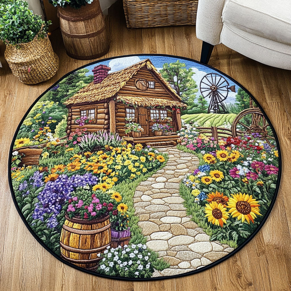 Sunny Porch Bloom Quilted Round Mat Entry Way Ideas Farmer Fathers Day Gifts