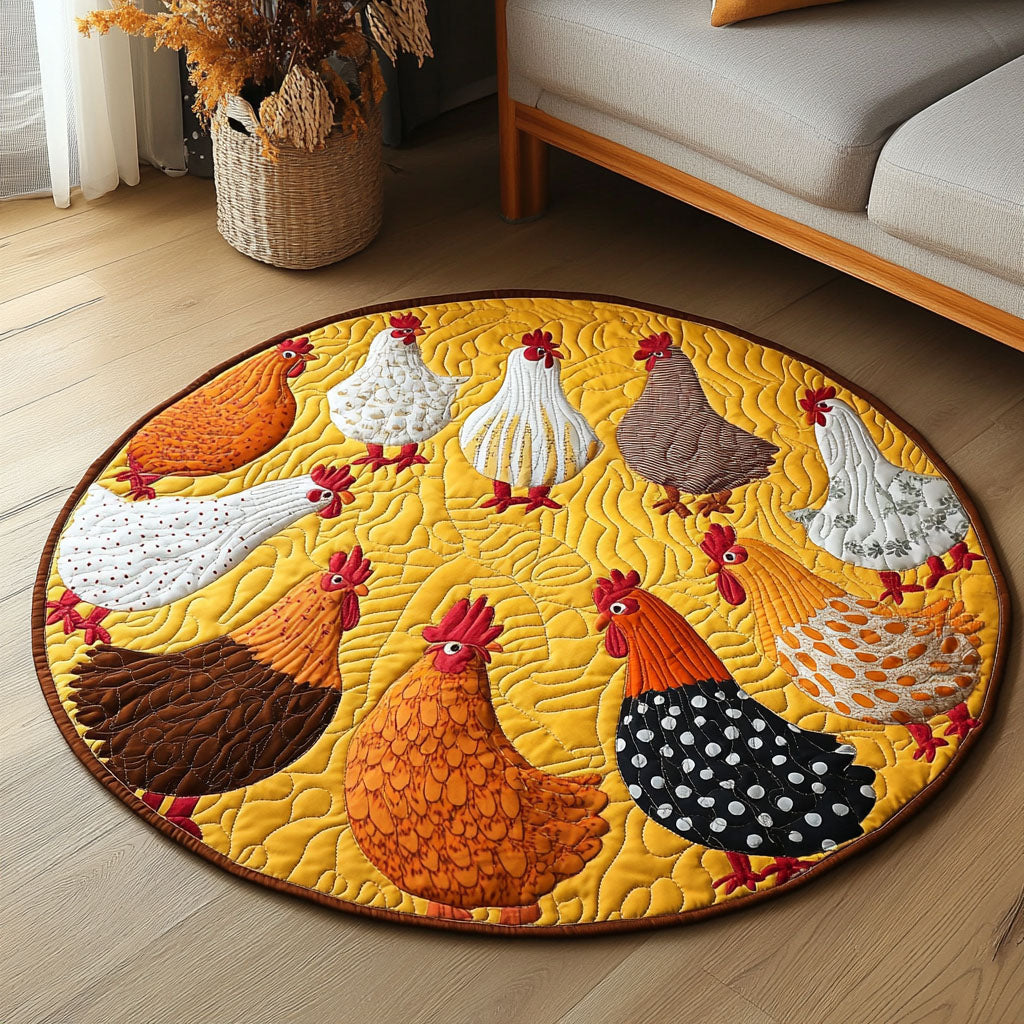 Sunny Quilted Round Mat Christmas Entry Way Decor Farmer Dad Christmas Gifts