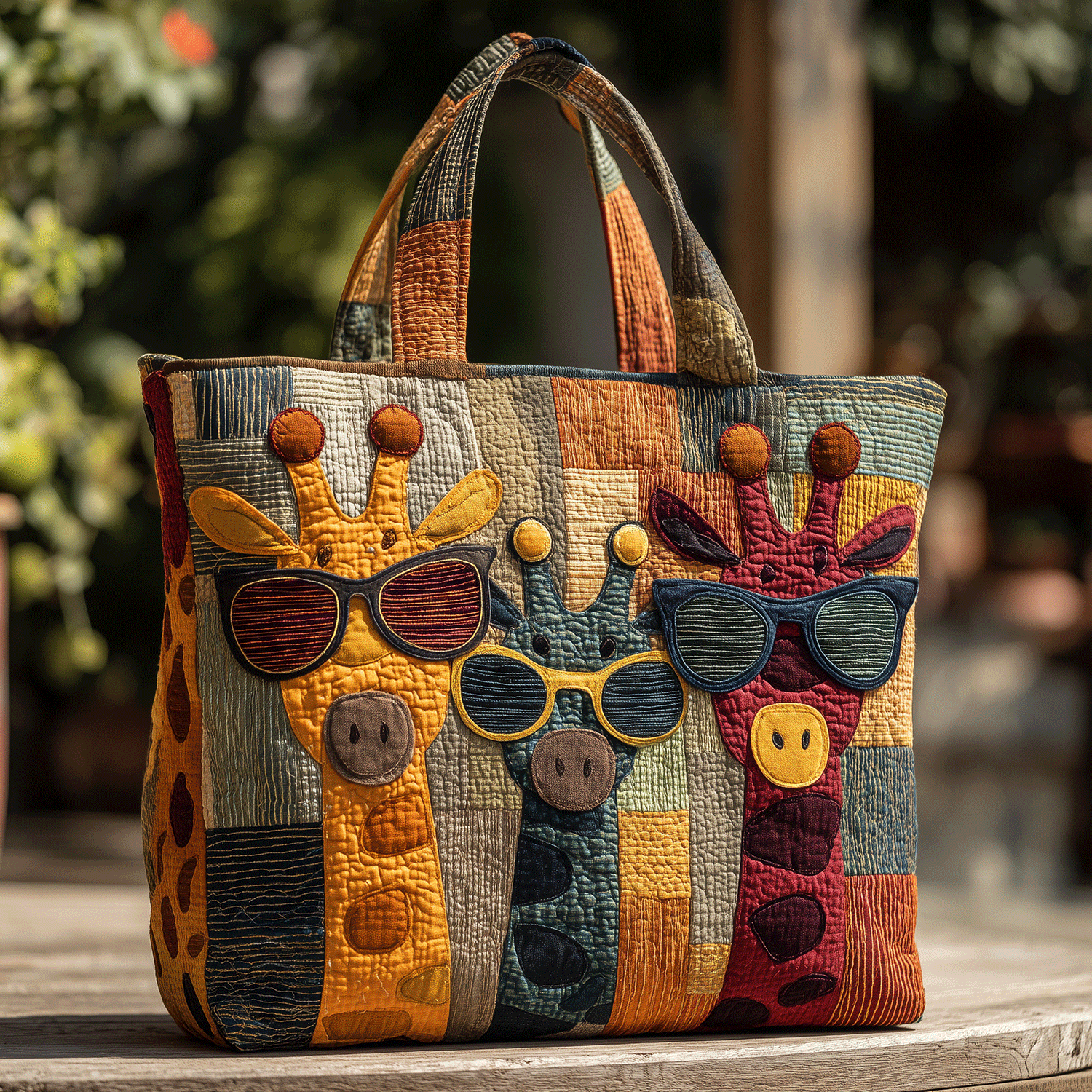 Sunny Safari Quilted Tote Bag Best Giraffe Gifts Items