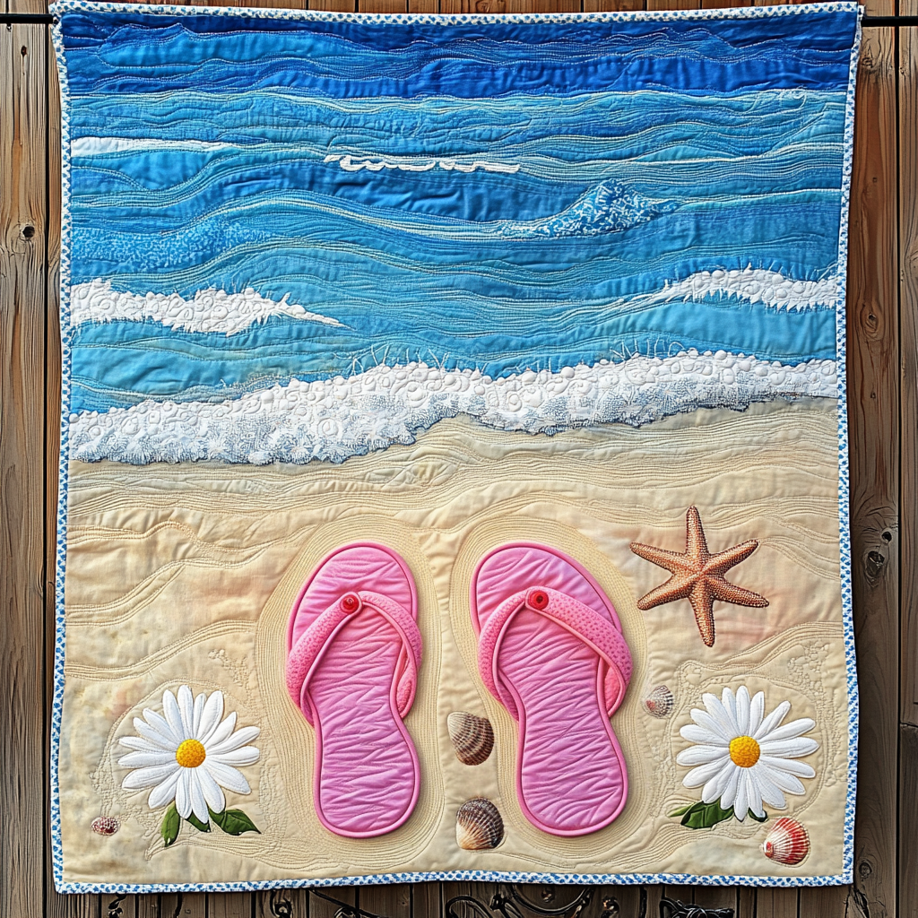 Sunny Sands Stroll Quilted Blanket For Christmas Gifts