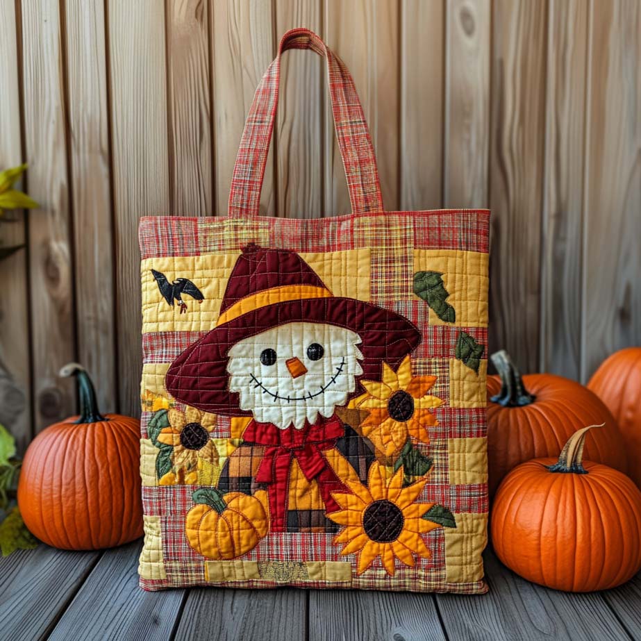 Sunny Scarecrow Quilted Tote Bag Best Autumn Gifts