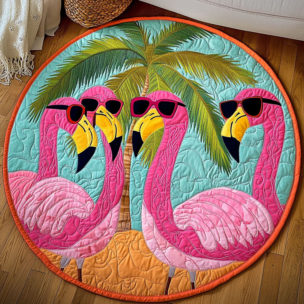 Sunny Squad Quilted Round Mat Christmas Entryway Decor Christmas Presents For Tea Lovers