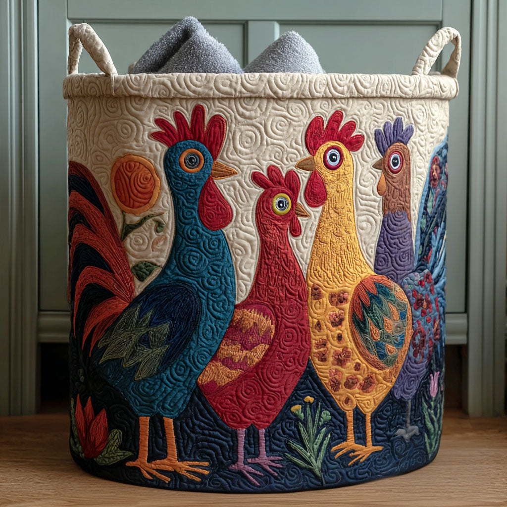 Sunrise Chorus Quilted Laundry Basket Modern Quilted Laundry Basket Gift for Stylish Homes