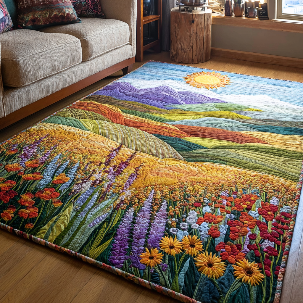 Sunrise Field Area Rug  Kitchen Rugs Christmas Gifts For Her