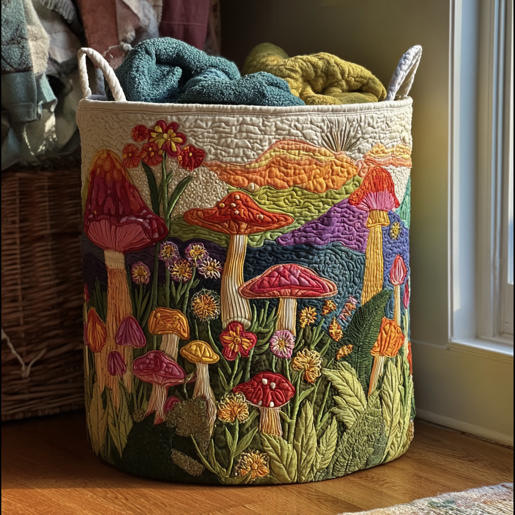 Sunrise Garden Quilted Laundry Basket Beautiful Quilted Laundry Hamper Gift for Any Occasion
