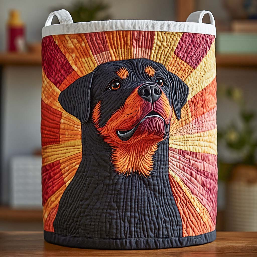 Sunrise Guardian Quilted Laundry Basket Lightweight Quilted Laundry Bag for Modern Homes