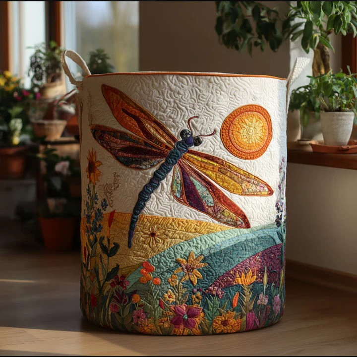 Sunrise Soarer Eagle Quilted Laundry Basket Majestic Bird Home Organizer Best Gift For Eagle Lovers