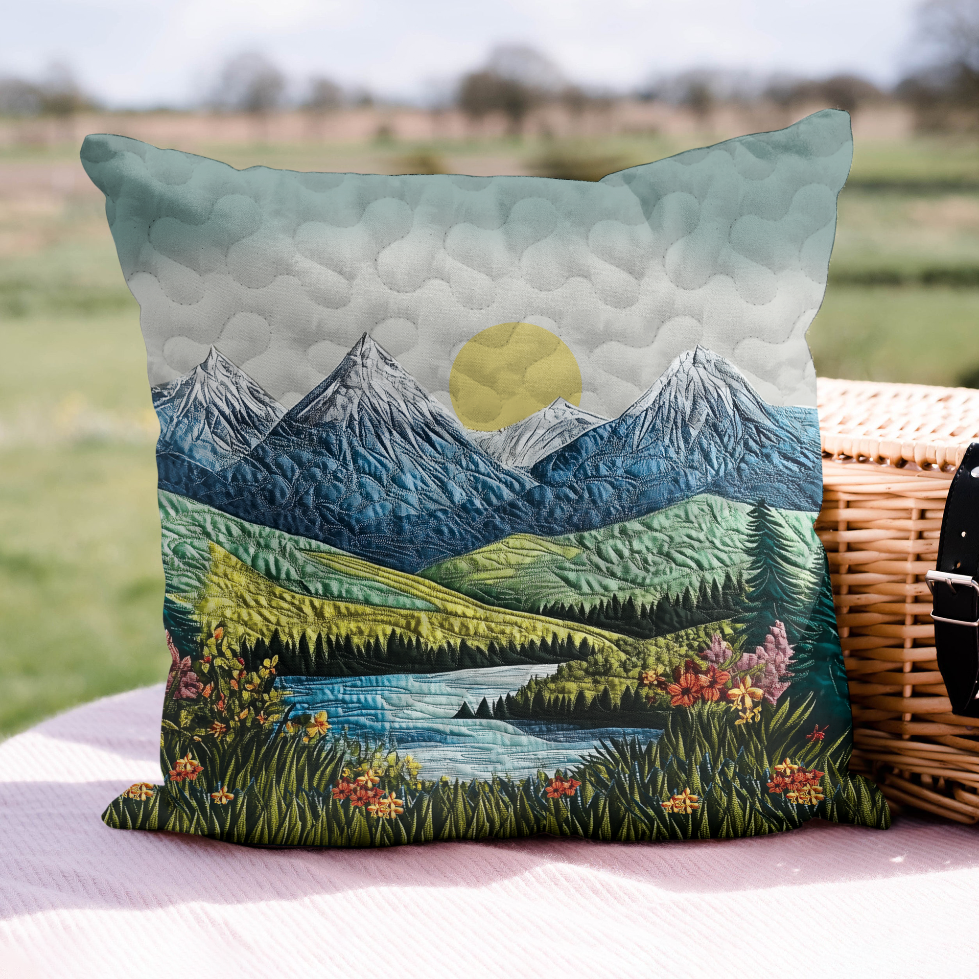 Sunrise Trail Quilted Pillow Case Throw Pillow Cases Gifts For Mom