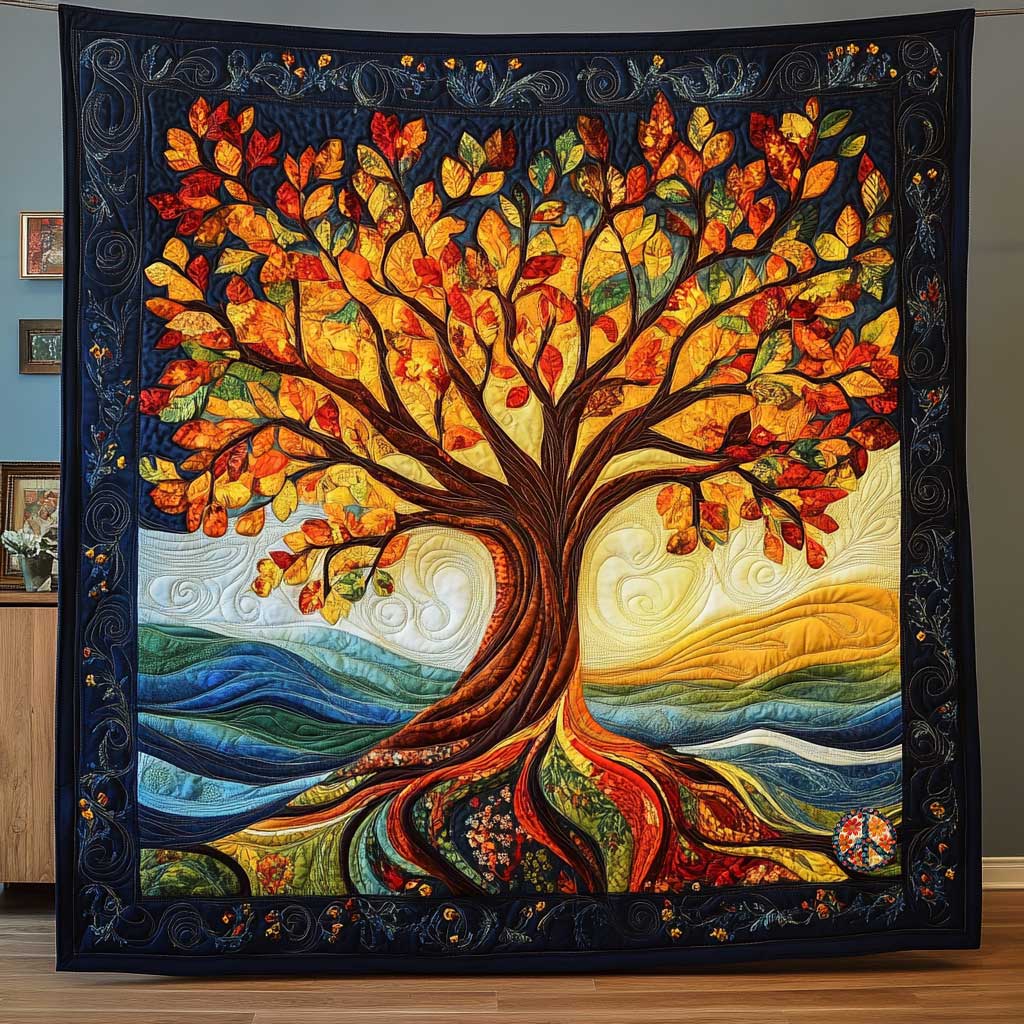 Sunrise Tree Of Life Quilt Blanket Throws For Couch Unique Birthday Gifts For Him