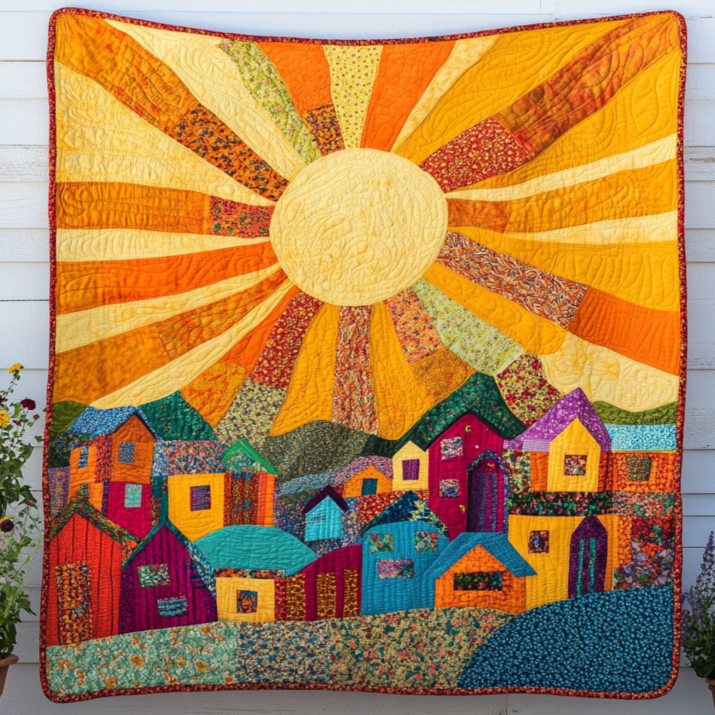 Sunrise Village Quilted Blanket Cute Bedroom Ideas Great Dragonfly Lover Gifts