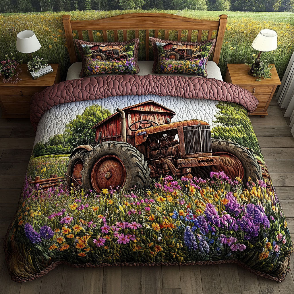 Sunset Acres Quilted Bedding Set Unique Bed Sheet Set Best Tractor Gifts Items