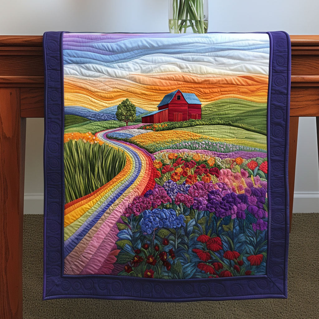 Sunset Barn Path Quilted Table Runner Farmhouse Table Runner Ideas Good Family Gifts