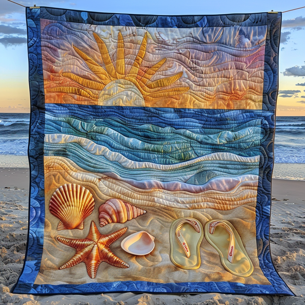 Sunset Beach Quilted Blanket Christmas Presents For Friend