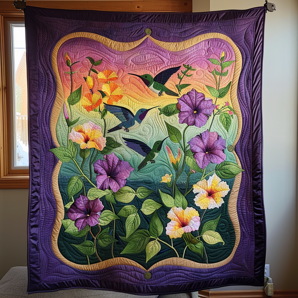 Sunset Bloom Quilted Blanket Gift Ideas For Bird Lovers