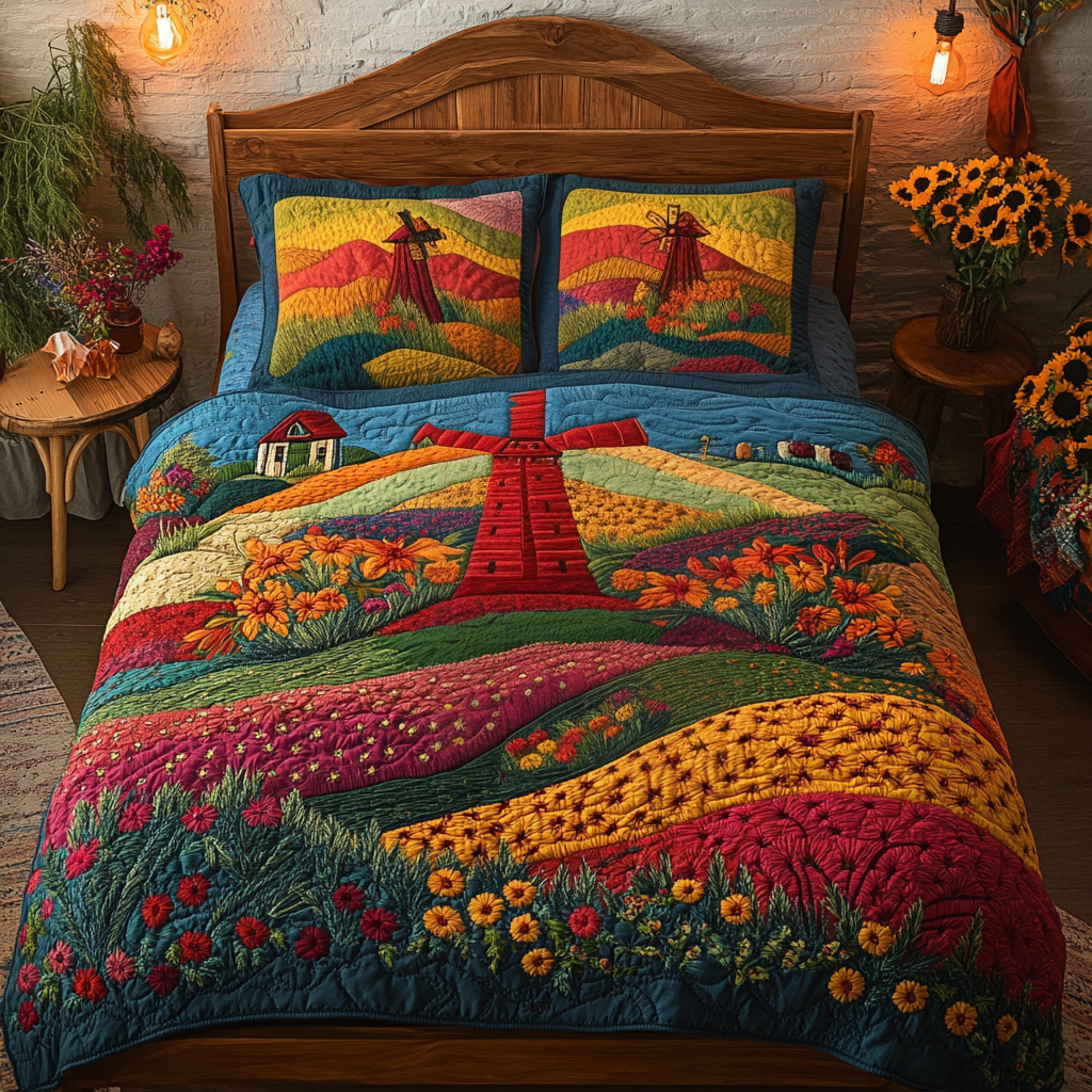 Sunset Breeze Quilted Bedding Set Bedroom Decor Ideas Christmas Flower Gifts
