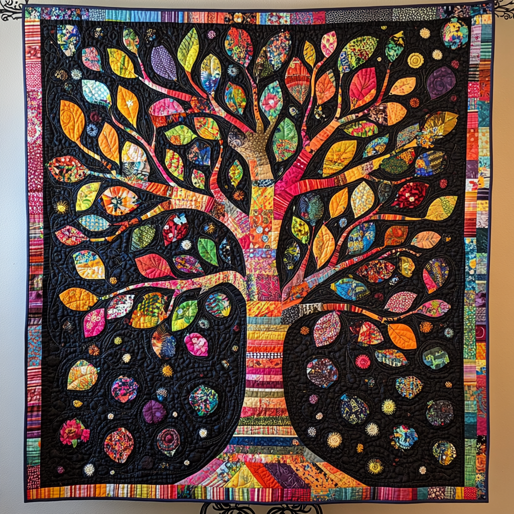 Sunset Canopy Quilted Blanket Life Tree Blanket