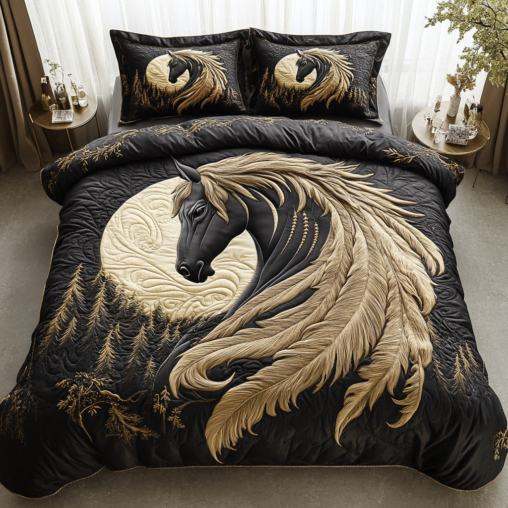 Sunset Canter Quilted Bedding Set Bed Decor Ideas Gifts For Outdoor Enthusiasts