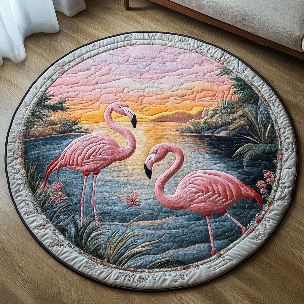Sunset Dream Quilted Round Mat Foyer Christmas Decor Christmas Flower Gifts