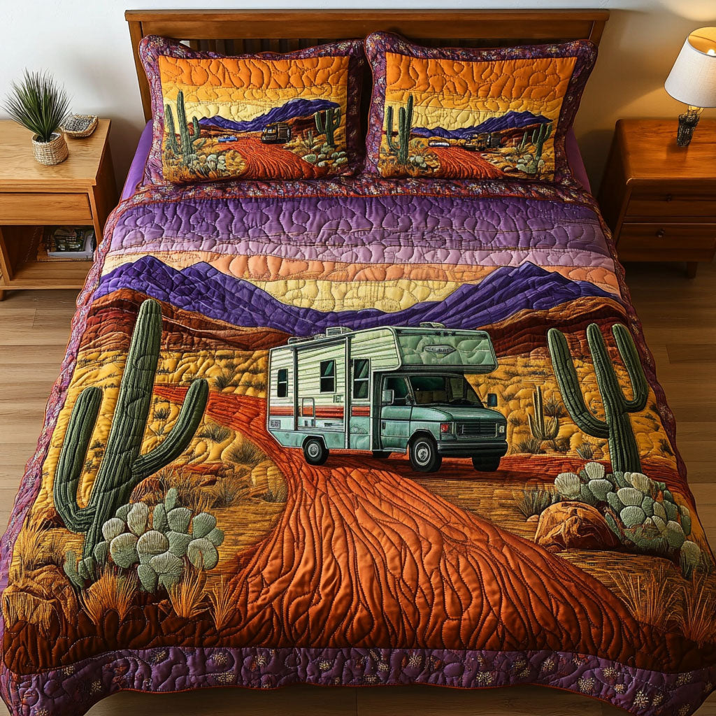 Sunset Drive Quilted Bedding Set Cute Bedroom Decor Best Camping Gifts 2025