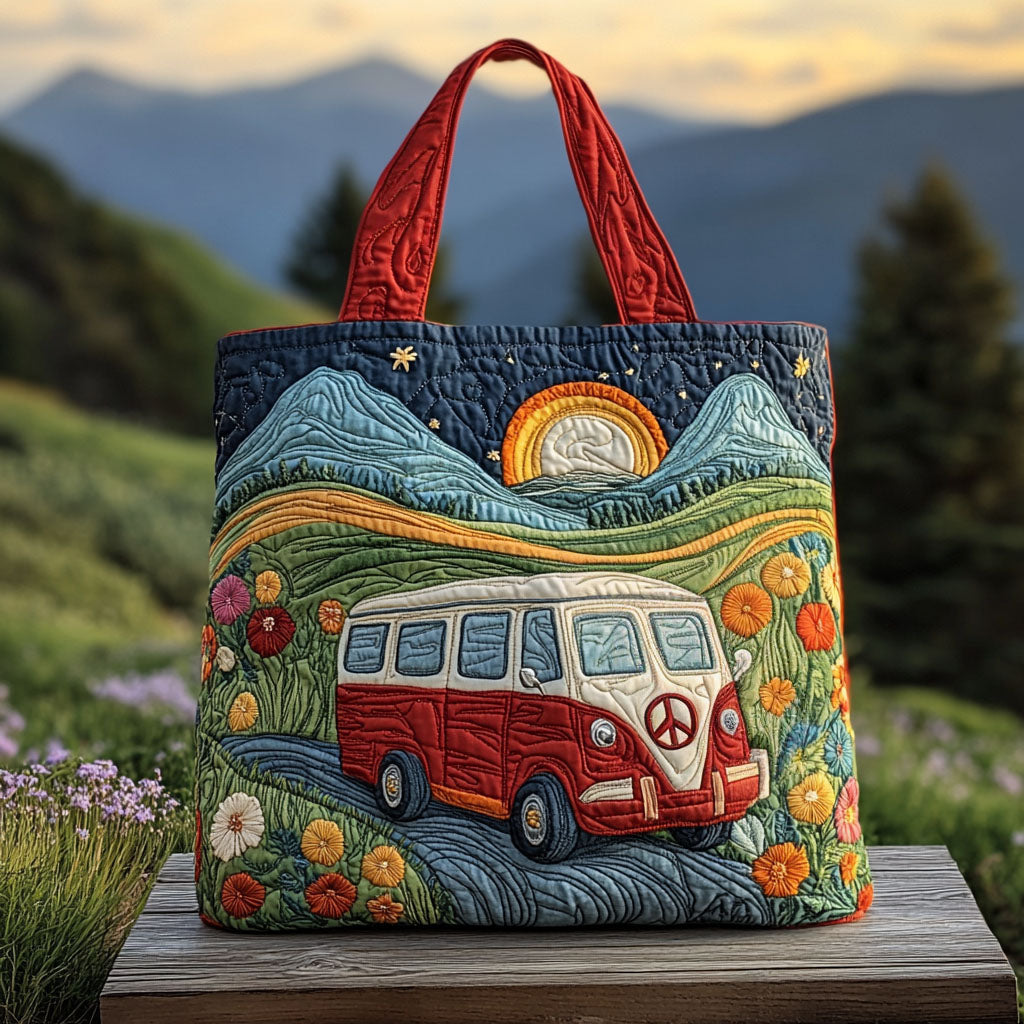 Sunset Escape Quilted Tote Bag Gifts For People With Campers