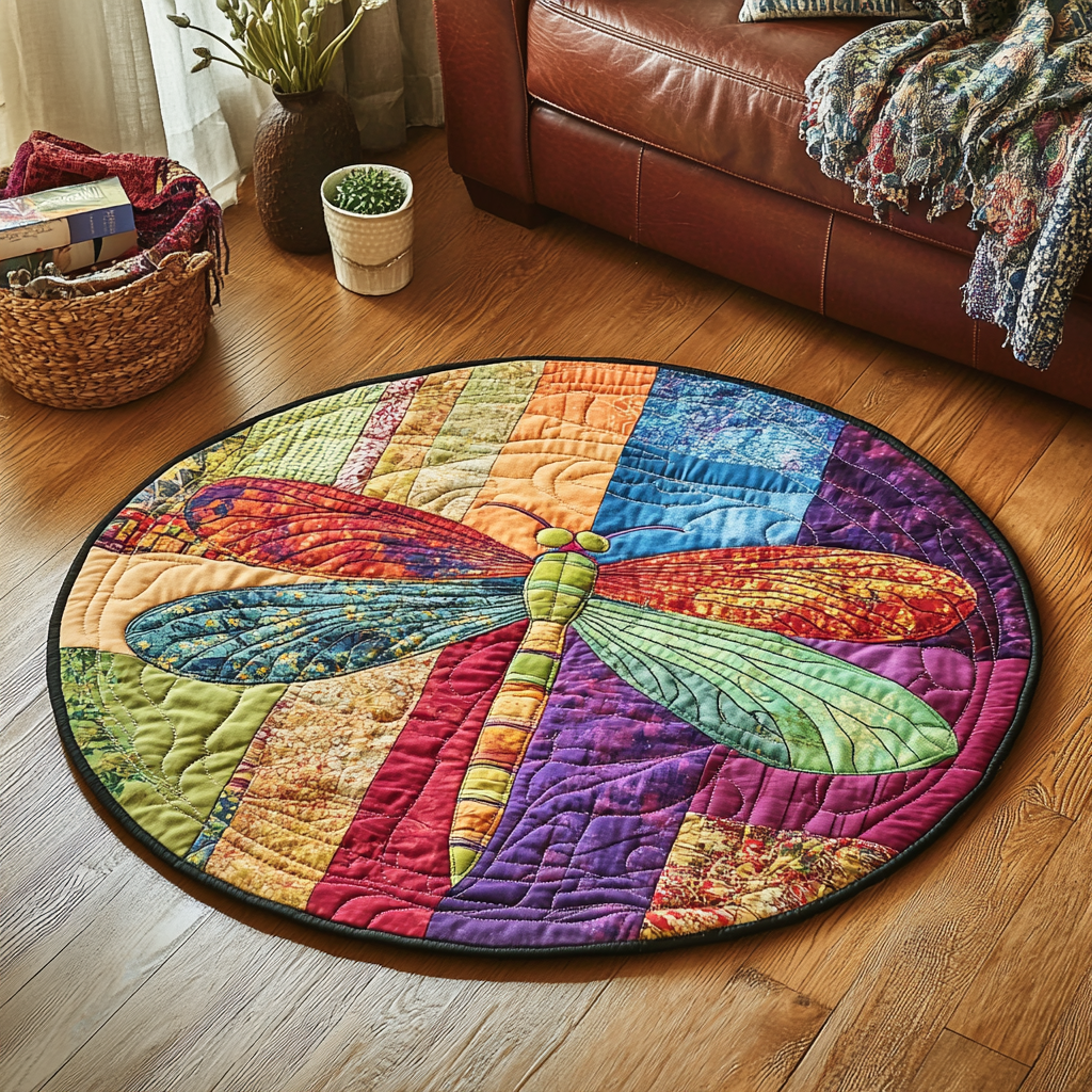Sunset Flight Quilted Round Mat Entry Way Ideas Butterfly Gifts For Girl